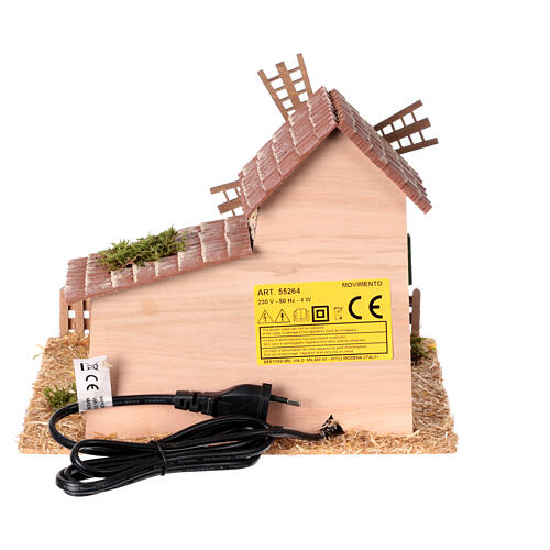 Młyn z wiatrakiem, 25x30x25 cm, do szopki 8 cm 4