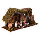 Stable of 25x50x25 cm with Moranduzzo Nativity, plaster house, for characters of 10 cm s5