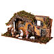 Stajenka 25x50x25 cm, postacie sceny Narodzenia Pańskiego Moranduzzo, ruiny domu z gipsu, szopka 10 cm s3