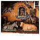 Stajenka 25x50x25 cm, postacie sceny Narodzenia Pańskiego Moranduzzo, ruiny domu z gipsu, szopka 10 cm s6