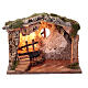 Stable with straw and moss for 8 cm Nativity Scene, 25x30x20 cm s1