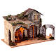 Nativity scene stable straw moss wood arch 8 cm 30x50x25 cm s3