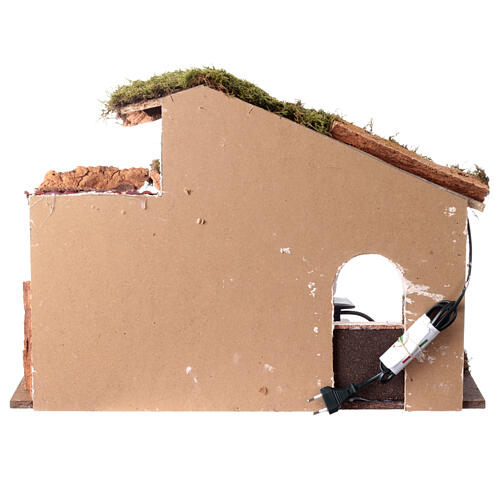 Verfallener Stall mit seitlichem Anbau, für 10-cm-Krippe – 40 × 60 × 30 cm 4