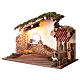 Cabane crèche délabrée 40x60x30 cm avec mouton pour santons 10 cm s2