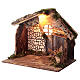 Illuminated stone stable for 15 cm Nativity Scene, 40x45x25 cm s2