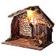 Cabane briques avec éclairage 40x45x25 cm crèche 15 cm s2