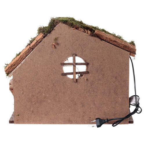 Szopka pokrytą mchem, oświetlana, 15 cm, 40x45x25 cm 4