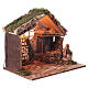 Illuminated moss brick nativity stable 15 cm 40x45x25 cm s3