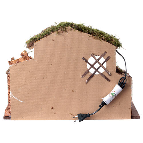 Stall aus Holz und Moos, für 10-cm-Krippe – 30 × 50 × 30 cm 4