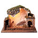 Stable with light and firewood for 10 cm Nativity Scene, 30x50x30 cm s1