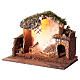 Stable with light and firewood for 10 cm Nativity Scene, 30x50x30 cm s2