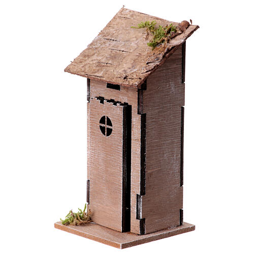 Wooden latrine for 6 cm Nativity Scene, 15x10x10 cm 2
