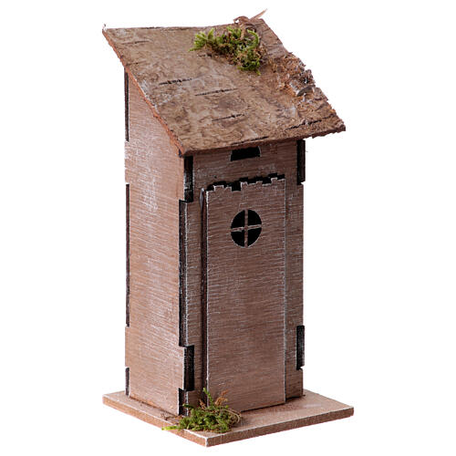 Wooden miniature latrine for nativity scene 6 cm 15x10x10 cm 3