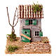 Rustic house for 4 cm Nativity Scene, wood, 15x15x15 cm s1