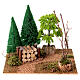 Country path forest woodpile 15x20x15 cm nativity scene 6-8cm s1