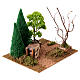 Country path forest woodpile 15x20x15 cm nativity scene 6-8cm s3