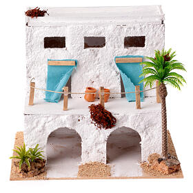 Arab house with porch, 20x20x15 cm, for 4 cm Nativity Scene