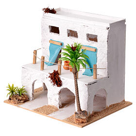 Arab house with porch, 20x20x15 cm, for 4 cm Nativity Scene