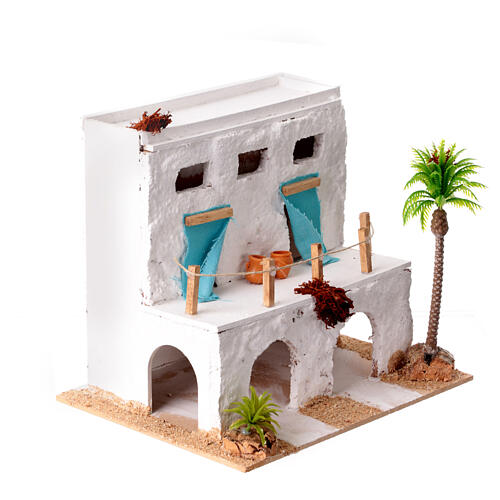 Maison arabe avec porche 20x20x15 cm pour crèche 4 cm 3