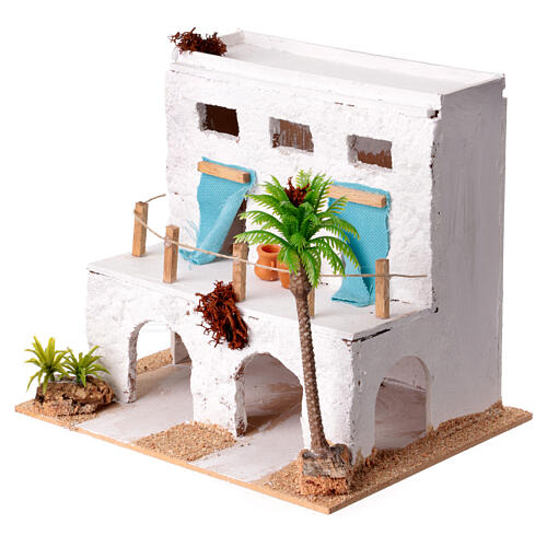 Arab house with porch 20x20x15cm nativity scene 4 cm 2