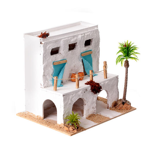 Arab house with porch 20x20x15cm nativity scene 4 cm 3