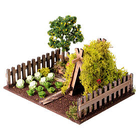 Fenced vegetable garden, 15x20x15 cm, for 8 cm Nativity Scene
