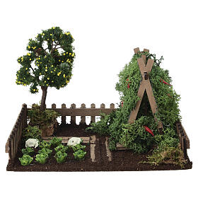 Fenced vegetable garden, 15x20x15 cm, for 8 cm Nativity Scene