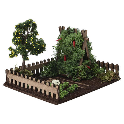 Orto rigoglioso recintato 15x20x15 cm presepe 8 cm  3