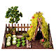 Lush vegetable garden fenced 15x20x15 cm nativity scene 8 cm s1