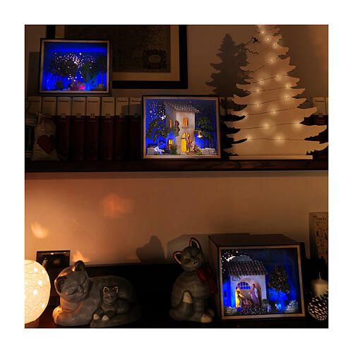 Nativity Box scène berger maisonnette et jardin 20x25x20 cm pour crèche de 6,5 cm 3
