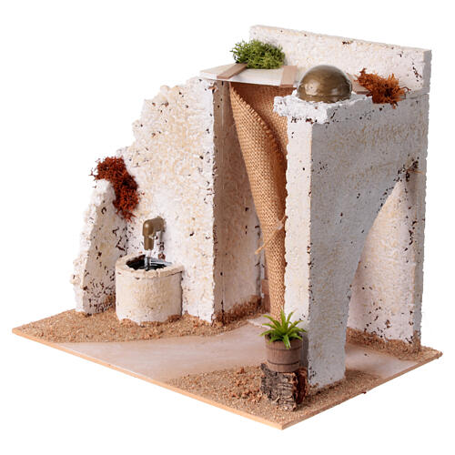 Brunnen und Vorhof eines arabischen Hauses, Krippenzubehör, für 10 cm Figuren, 20x25x20 cm 3