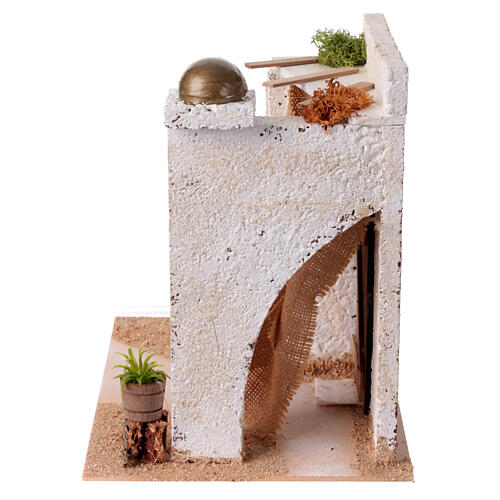 Fountain with Arab courtyard and tent 20x25x20cm nativity scene 10 cm 5