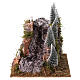 Cascata rocciosa alpina pini pecore 25x25x25 cm pompa elettrica presepe 6-8 cm  s1