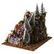 Alpine rocky waterfall pines sheep 25x25x25 cm electric pump nativity scene 6-8 cm s3