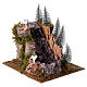 Alpine rocky waterfall pines sheep 25x25x25 cm electric pump nativity scene 6-8 cm s4