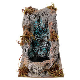 Waterfall with natural rock effect and pump, 20x15x20 cm, for 10-14 cm Nativity Scene