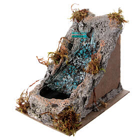 Waterfall with natural rock effect and pump, 20x15x20 cm, for 10-14 cm Nativity Scene