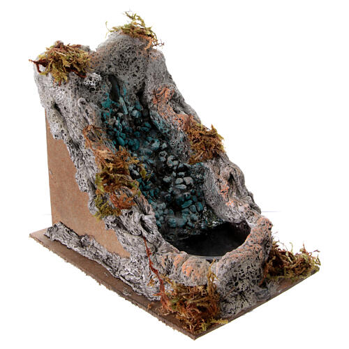Waterfall with natural rock effect and pump, 20x15x20 cm, for 10-14 cm Nativity Scene 3