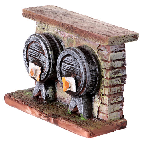 Wall with barrels for 12 cm Nativity Scene, 10x10 cm 2