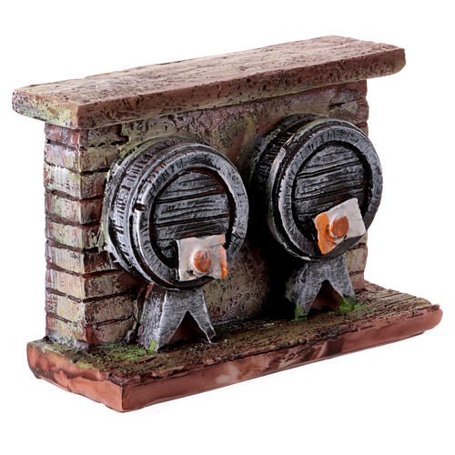 Wall with barrels for 12 cm Nativity Scene, 10x10 cm 3
