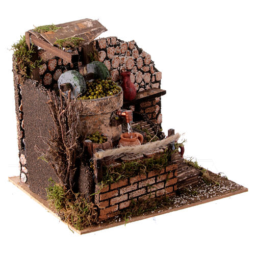 Elektrischer Brunnen mit Olivenmühle, für 10-cm-Krippe – 25 × 25 × 25 cm 4