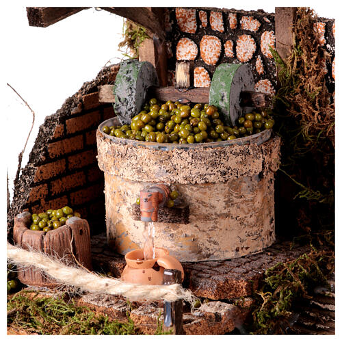 Electric fountain olive press nativity scene 10 cm 25X25X25 cm 2