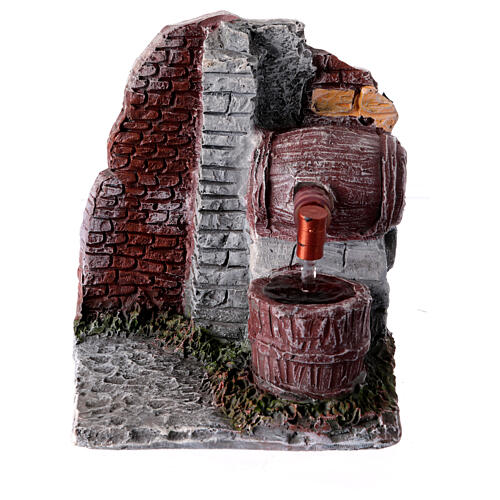 Fontaine électrique tonneau crèche pour santons 8 cm 15x10x15 cm 1