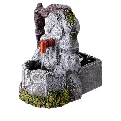 Brunnen elektrisch, Resin – für 10-cm-Krippe, 13×9×11 cm 2