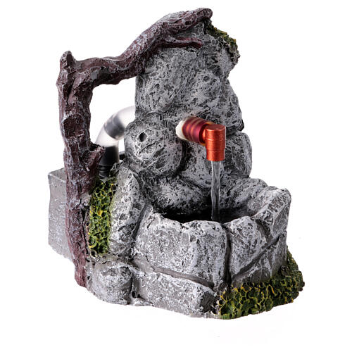 Brunnen elektrisch, Resin – für 10-cm-Krippe, 13×9×11 cm 3