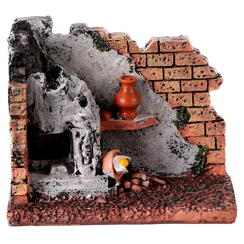 Faux oven for resin nativity scene 12 cm 10X15 cm 1