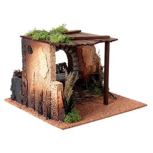 Stable with rain effect for 14-16 cm Nativity Scene, 30x30x25 cm 6