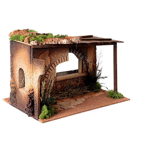 Nativity stable with rain effect 30X40X30 cm for 14-18 cm figurines 6