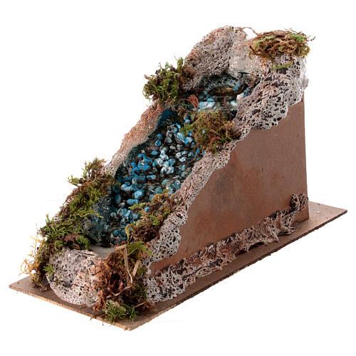 Waterfall with natural stone effect for 10-12 cm Nativity Scene, 20x35x15 cm 3