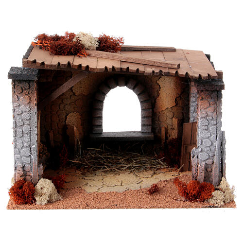 Nativity scene stable 30X40X25 cm for figurines 12-16 cm 2